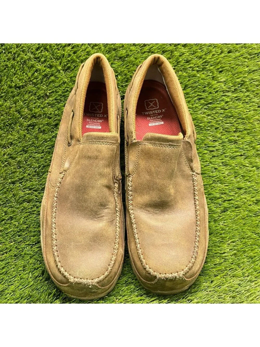 Twisted X Driving Moc Mens Size 11W Brown Composite Toe Safety Slip On Shoes